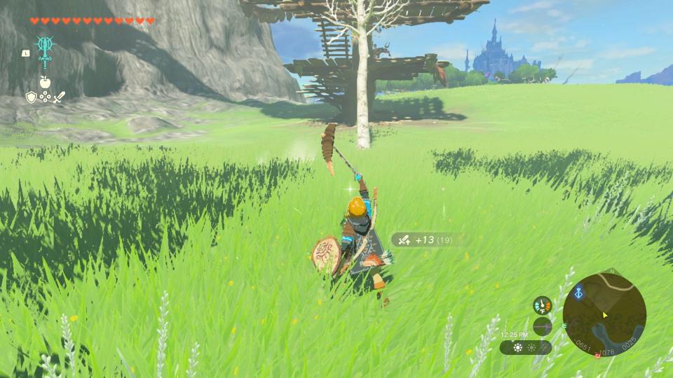 Une Capture D'Écran Du Jeu The Legend Of Zelda: Tears Of The Kingdom, Montrant Le Personnage Link Tenant Une Arme Nouvellement Fusionnée.