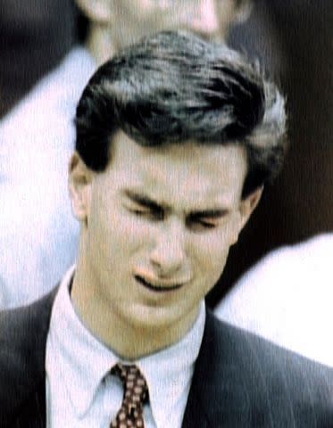 <p>Dick Kraus/Newsday RM via Getty</p> Marty Tankleff reacts after being convicted of murdering his parents in a Riverhead, New York courthouse on June 28, 1990.