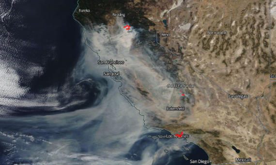 Smoke-blanketed California on Nov 9., 2018.