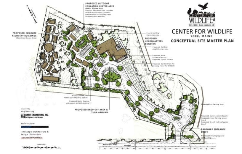 This conceptual plan shows what the Center for Wildlife in Cape Neddick, Maine, will look like once its three-phase expansion project is complete in 2025.