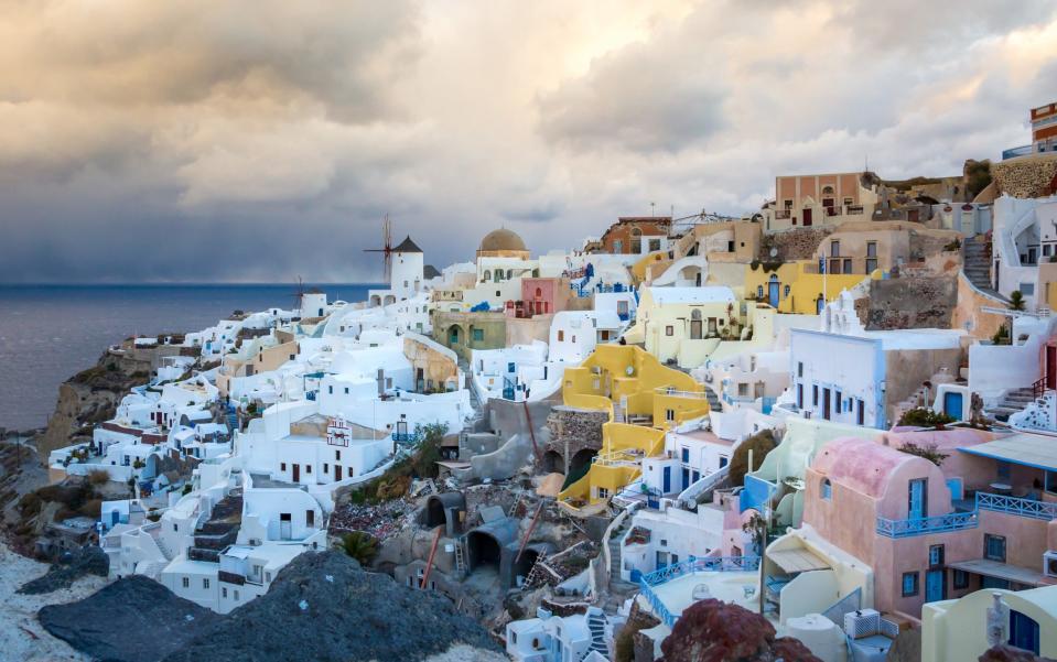 Santorini island during winter in Greece