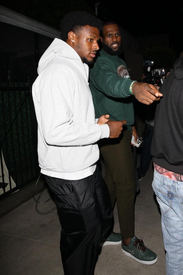 LeBron James seen at Dodgers game with son Bronny