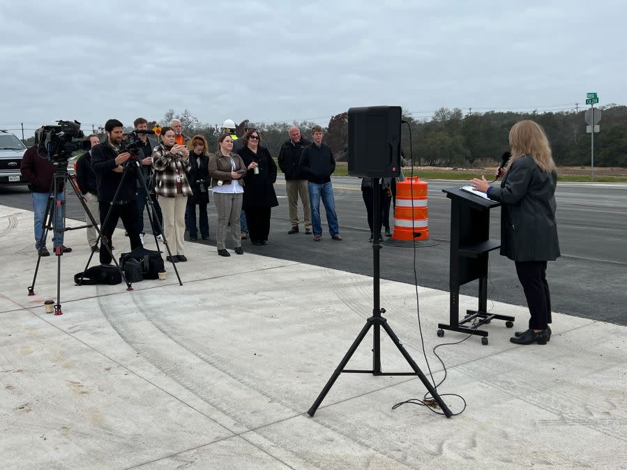 Officials celebrate completion of County Road 258 extension project (KXAN Photo/Todd Bailey)