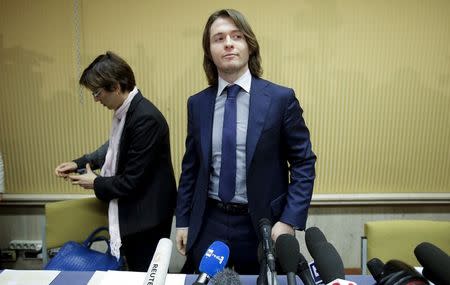 Raffaele Sollecito arrives to lead a news conference in Rome March 30, 2015. REUTERS/Max Rossi