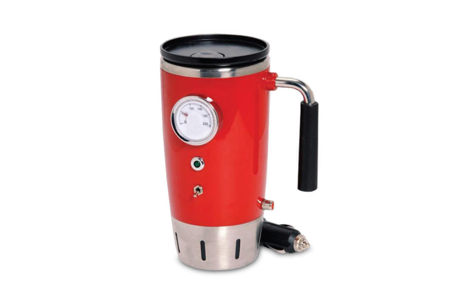 <p>Chances are, your friend's go-to <a rel="nofollow noopener" href="https://www.travelandleisure.com/style/travel-accessories/best-travel-mug-for-hot-and-cold" target="_blank" data-ylk="slk:travel mug;elm:context_link;itc:0;sec:content-canvas" class="link ">travel mug</a> could use an upgrade. This throwback design features an analog temperature gauge, making easy work out of knowing when your drink is ready to sip.</p> <p>To buy: <a rel="nofollow noopener" href="http://click.linksynergy.com/fs-bin/click?id=93xLBvPhAeE&subid=0&offerid=291398.1&type=10&tmpid=1595&RD_PARM1=http%3A%2F%2Fwww.sharperimage.com%2Fsi%2Fview%2Fproduct%2FRetro%2BHeated%2BTravel%2BMug%2F203138%3Ftrail%3D&u1=TLTRVggG450Under%2450EO1Sep" target="_blank" data-ylk="slk:Sharper Image;elm:context_link;itc:0;sec:content-canvas" class="link ">Sharper Image</a>, $49.99</p>