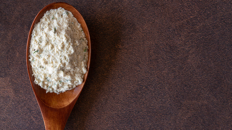 Ranch seasoning on a wooden spoon