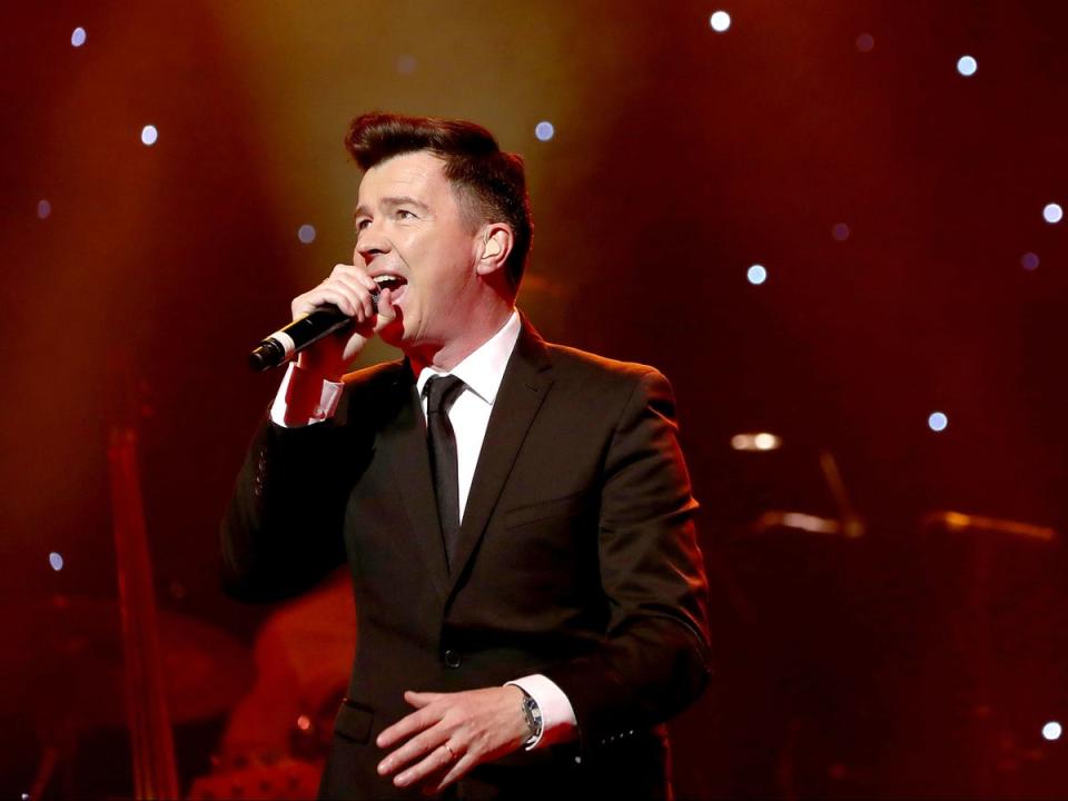 Rick Astley during his Magic of Christmas show at the London Palladium (Getty)