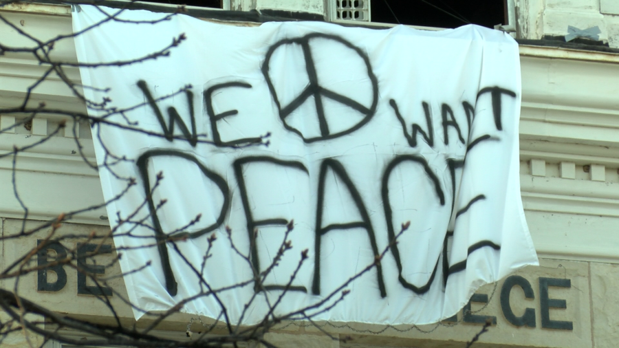 Peace protest held at Bethel College on April 3, 2024 (KSN Photo)