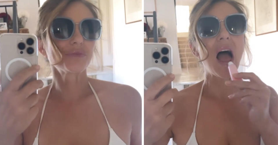 Elizabeth Hurley stunned in a skimpy white bikini. Photo: Instagram/elizabethhurley1