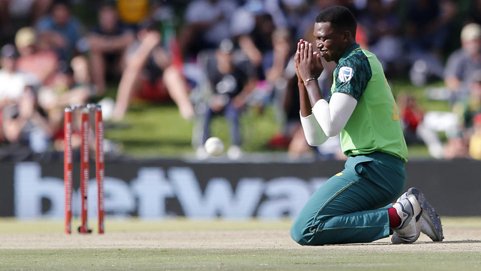 Lungi Ngidi, pictured here in action for South Africa against Australia.