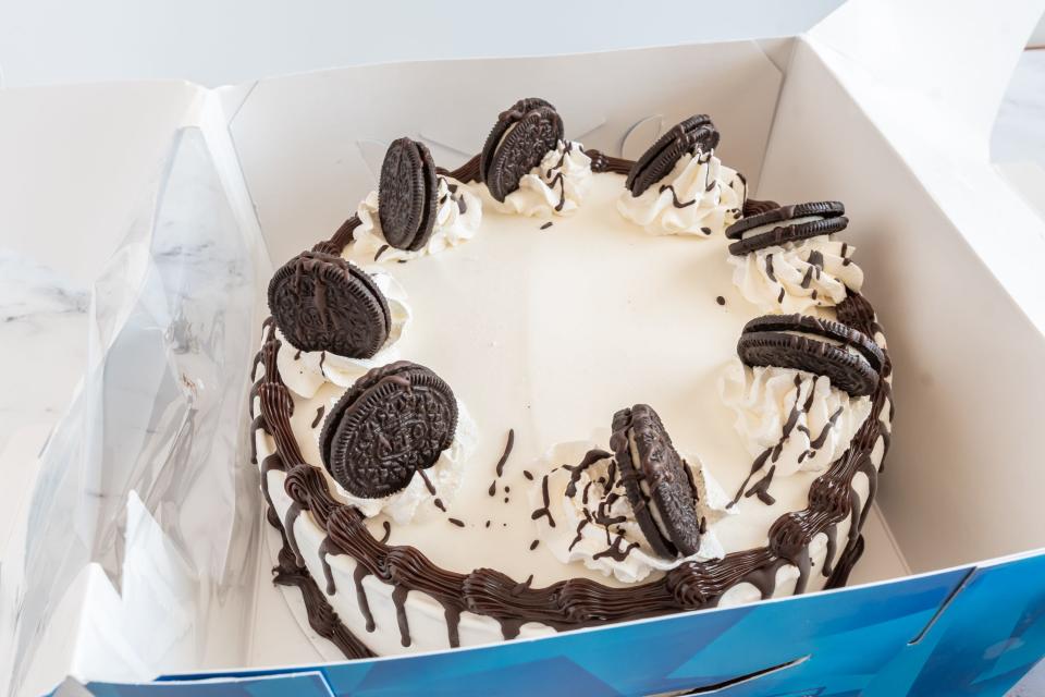 an oreo ice cream cake in a box