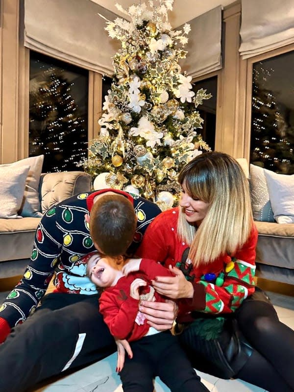 Edurne y De Gea con su hija Yanay