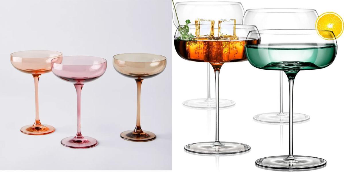 Estelle Colored Glass Hand-Blown Colored Cocktail Coupe Glasses on Food52