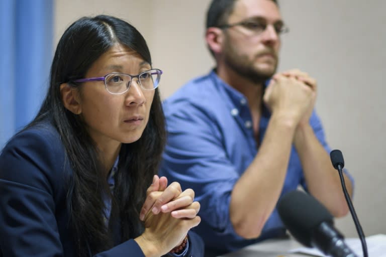 Doctors Without Borders (MSF) chief Joanne Liu gives a press conference in Geneva on October 7, 2015