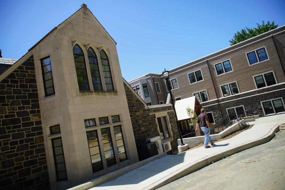 The Sacred Heart Housing purchased the Cathedral Church of St. John on Concord Avenue and is turning it into the Village of St. John, for seniors of low and moderate income. They renovated the original part of the church and built a new structure next door that will have a total of 53 apartments.