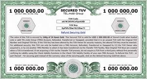 Secured TUV - USD 1 000 000  or 24Kg AU 24K