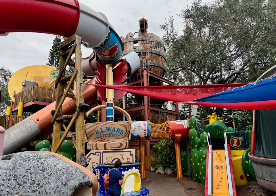 Fievel's Playland. which includes a water slide, is one of several play areas for kids across Universal Orlando Resort.