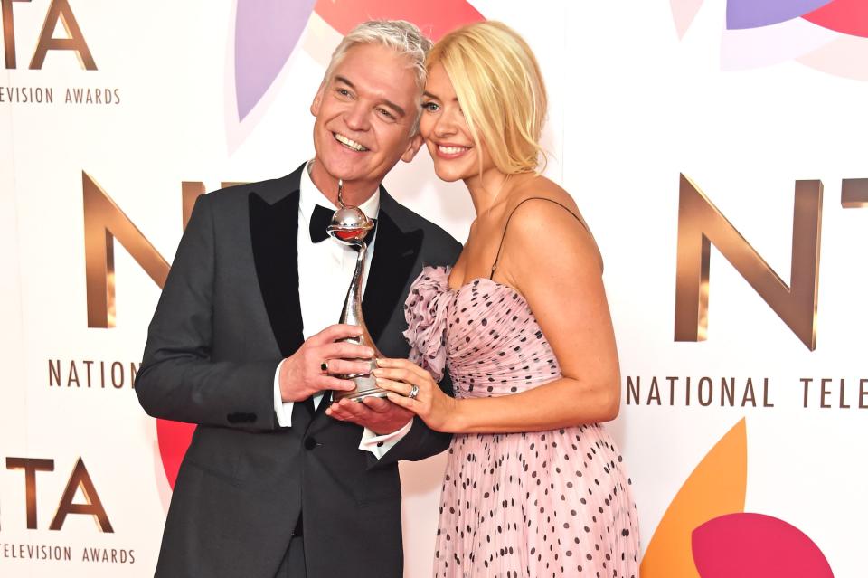 <p>See all the winners from Tuesday night's <a rel="nofollow noopener" href="https://www.digitalspy.com/ntas/" target="_blank" data-ylk="slk:National Television Awards;elm:context_link;itc:0;sec:content-canvas" class="link ">National Television Awards</a> as they pose with their prizes backstage at The O2 in London. <em><a rel="nofollow noopener" href="https://www.digitalspy.com/this-morning/" target="_blank" data-ylk="slk:This Morning;elm:context_link;itc:0;sec:content-canvas" class="link ">This Morning</a></em>, <em><a rel="nofollow noopener" href="https://www.digitalspy.com/emmerdale/" target="_blank" data-ylk="slk:Emmerdale;elm:context_link;itc:0;sec:content-canvas" class="link ">Emmerdale</a></em> and <em><a rel="nofollow noopener" href="https://www.digitalspy.com/bodyguard/" target="_blank" data-ylk="slk:Bodyguard;elm:context_link;itc:0;sec:content-canvas" class="link ">Bodyguard</a></em> were among the night's big winners.</p>