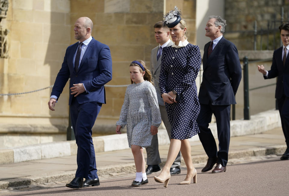 Mike and Zara Tindall arrived with their daughter Mia. (PA Media)