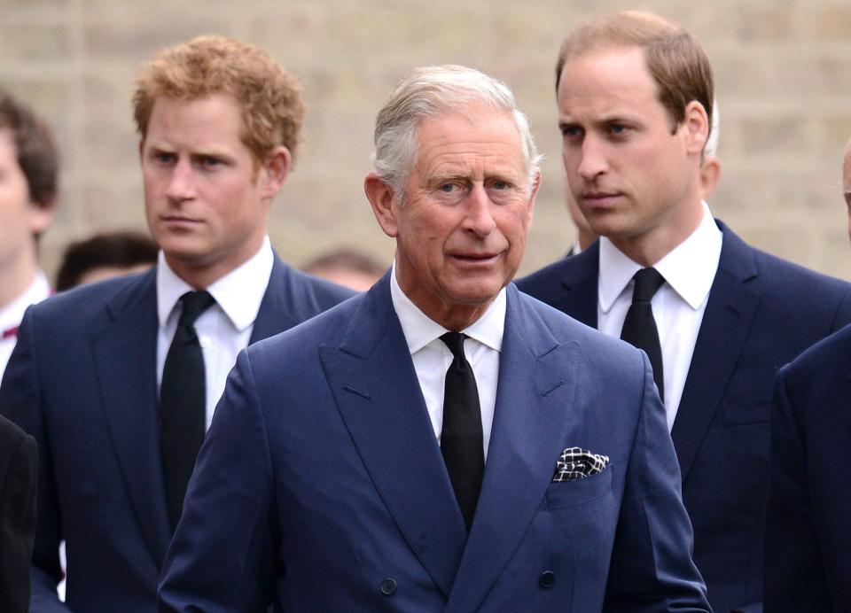 Prince Charles, Prince Harry, Prince William.