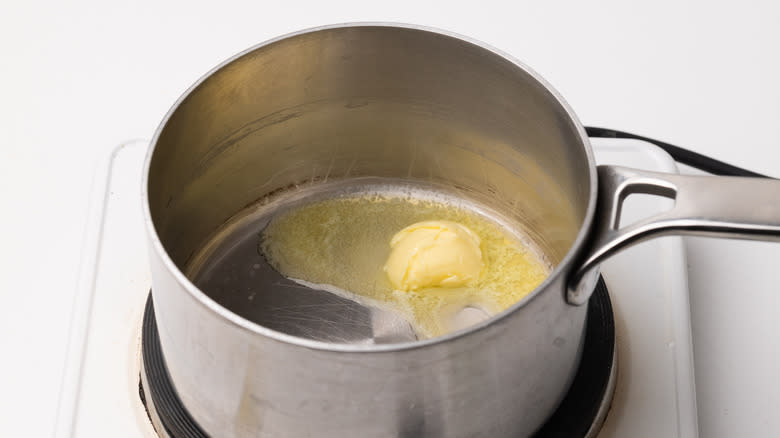 melting butter in a saucepan