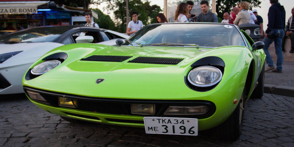 <p>Lamborghini's first mid-engine V12 car looks best in bright colors, like this one aptly dubbed Verde Miura.</p>