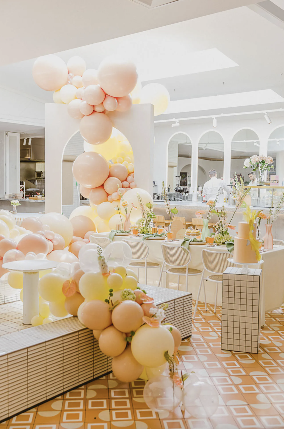 pastel bridal shower brunch with modern details