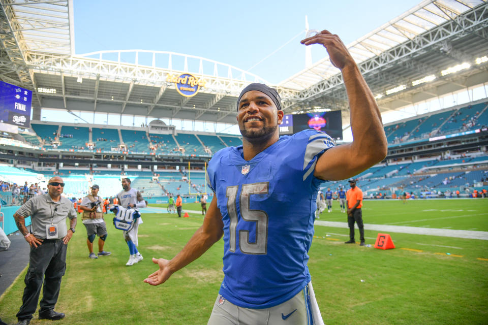 Golden Tate has played in the NFL for nine seasons, the past four with Detroit. (Getty Images)
