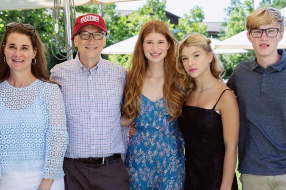 Bill and Melinda Gates with their children Jennifer, Rory and Phoebe