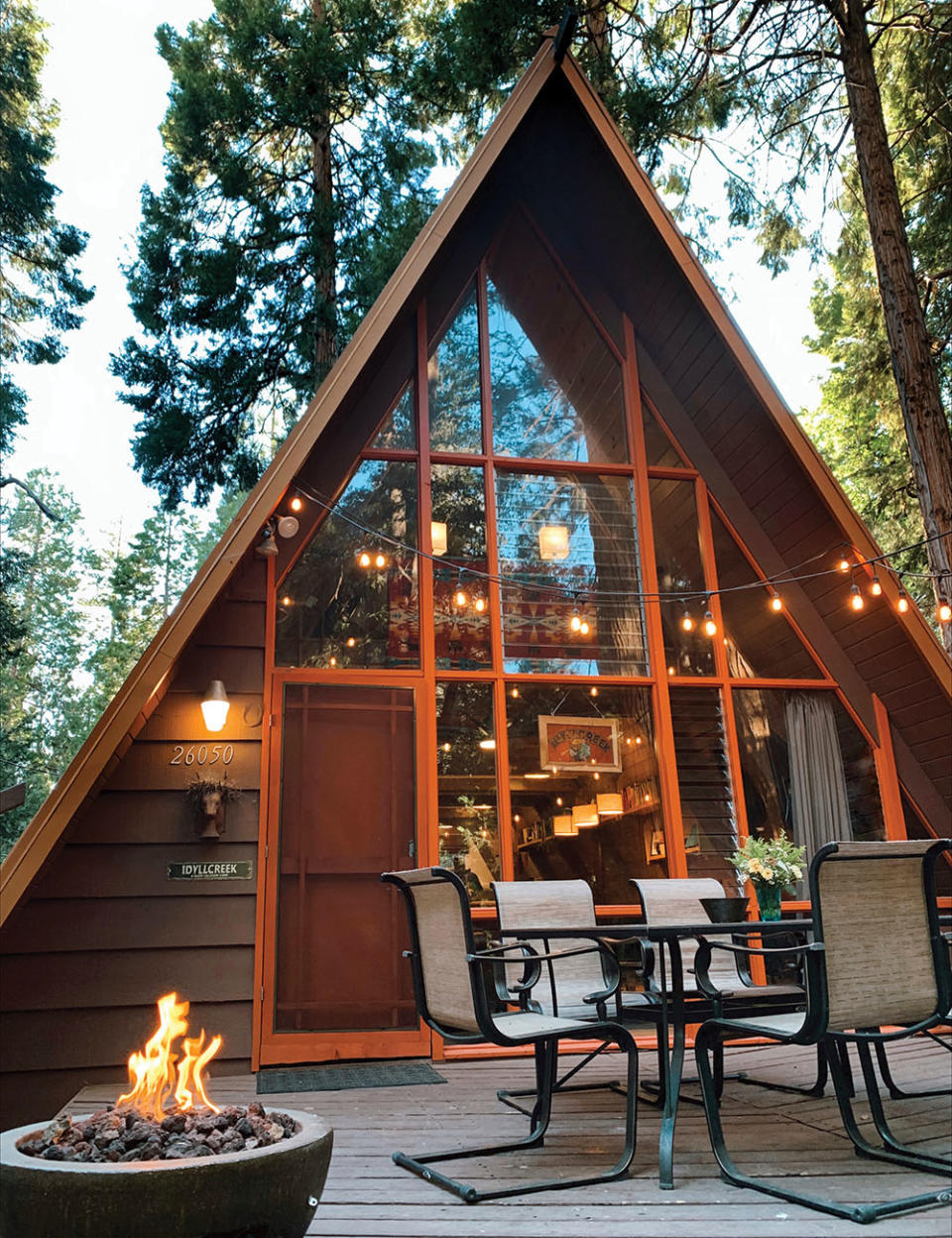 Idyllcreek is a two-bedroom classic A-frame vacation cabin (from 9 a night, experienceidyllwild.com). - Credit: Courtesy of @Experienceidyllwild/Instagram