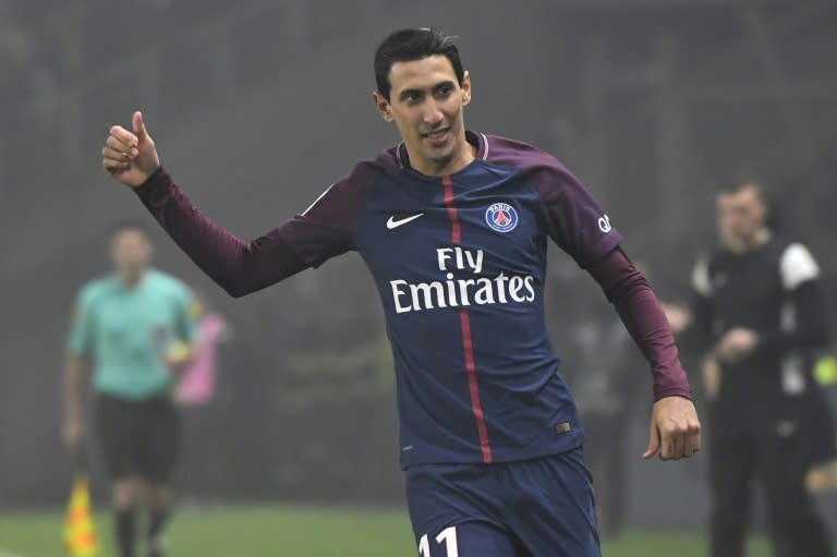 Paris Saint-Germain's forward Angel Di Maria poked in a 12th-minute opener for the visitors