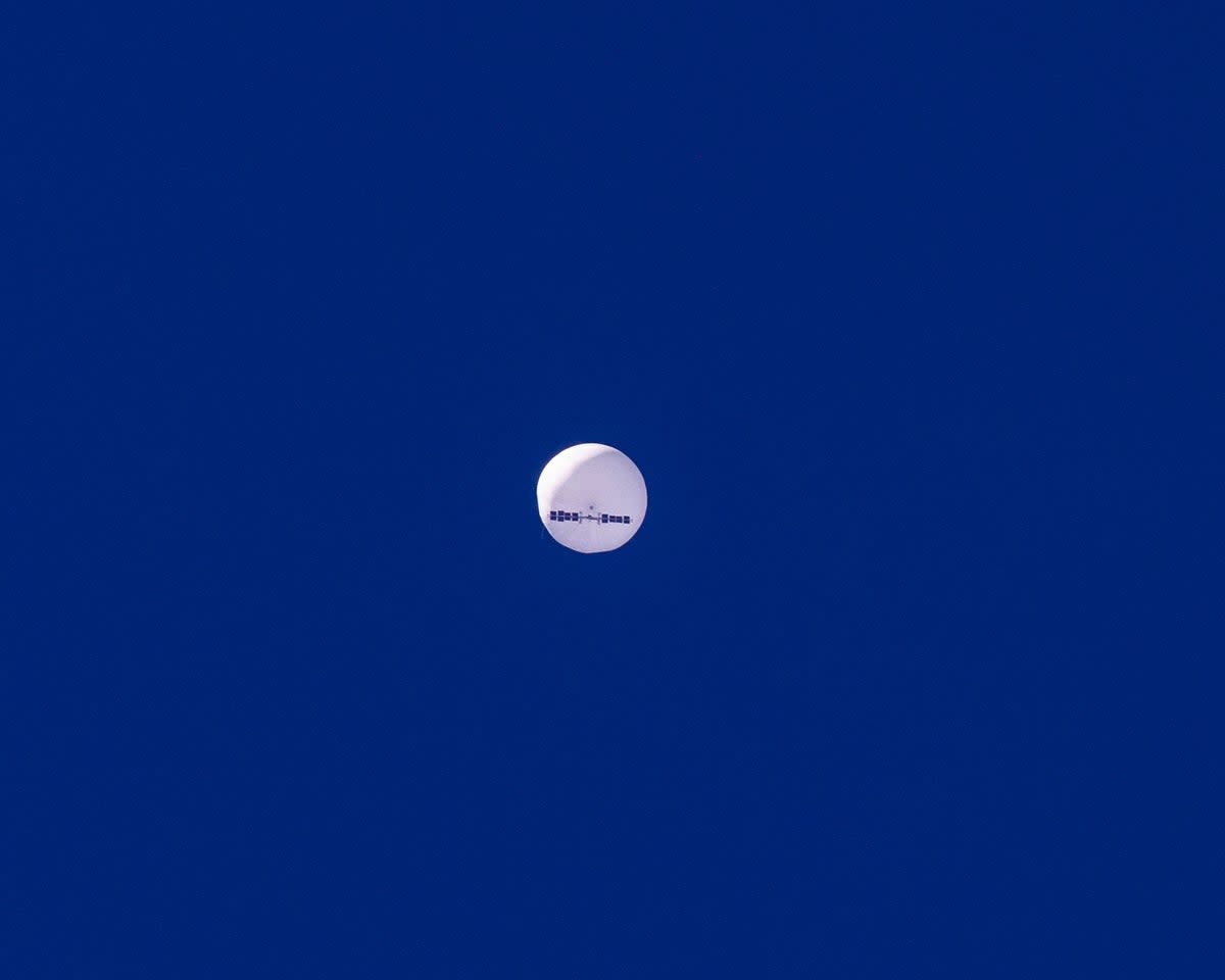 A large balloon drifts above the Atlantic Ocean, just off the coast of South Carolina, Saturday (Chad Fish)