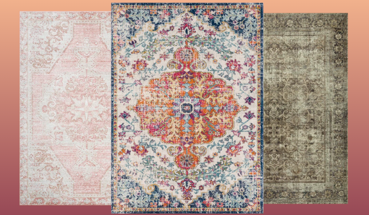 Three rugs on a background