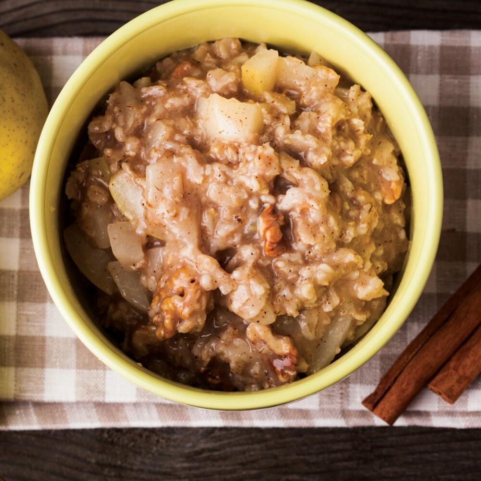 Slow-Cooker Oats with Brown Sugar and Pear