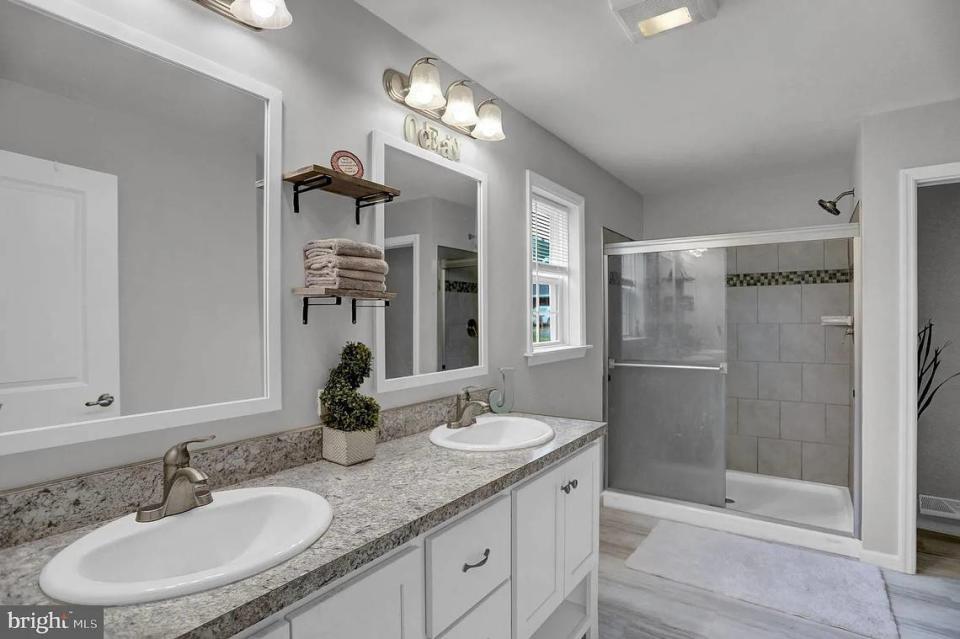 A view of the master bedroom’s bathroom and walk-in shower at 179 Timberwood Trail in Centre Hall. Photo shared with permission from home’s listing agent, Brian Rutter of Keller Williams Advantage Realty.