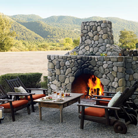 Alfresco fireplace