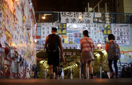 A "Lennon Wall" is seen in Tai Po