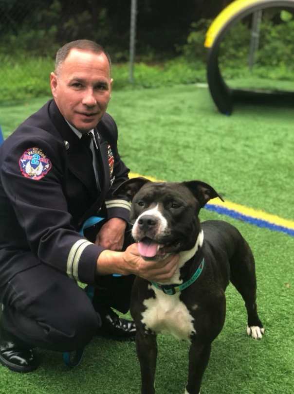 Fire Capt. Scott Parkin with Paterson