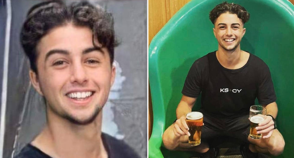 Logan Losurdo, 20, smiling and holding beers.