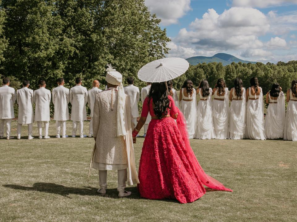 Bride and groom at Indian wedding