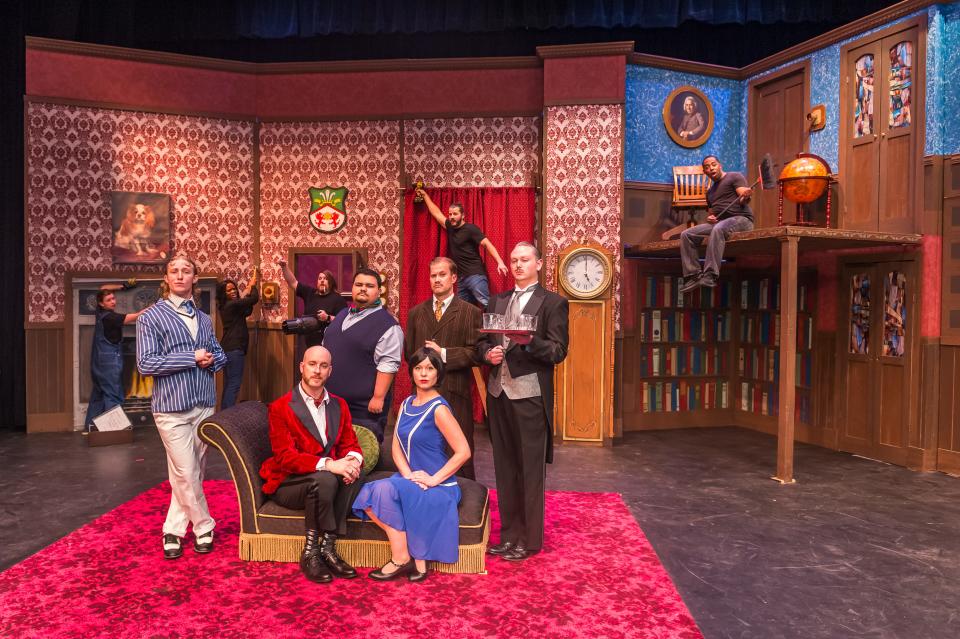 Vanessa Hill, Travis Tidmore, Camron Kelley, Brandon Graves, Heather Dillon, Brooks Boyett, Zeke Lewis, Harrison Stringer, Jeremy Hernandez, Jenny Morgan and Sawyer Landry are among the cast for Amarillo Little Theatre's production of "The Play That Goes Wrong."