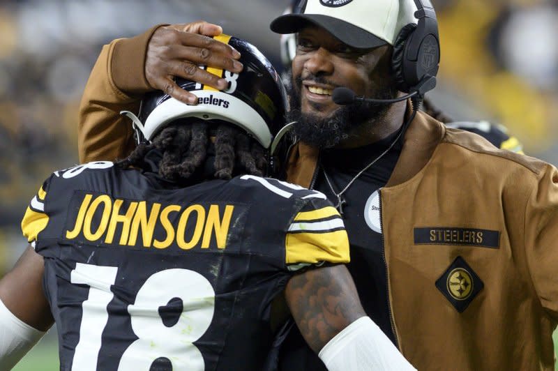 Pittsburgh Steelers head coach Mike Tomlin spoke in November about wide receiver Diontae Johnson allowing his emotions to impact his performance. File Photo by Archie Carpenter/UPI