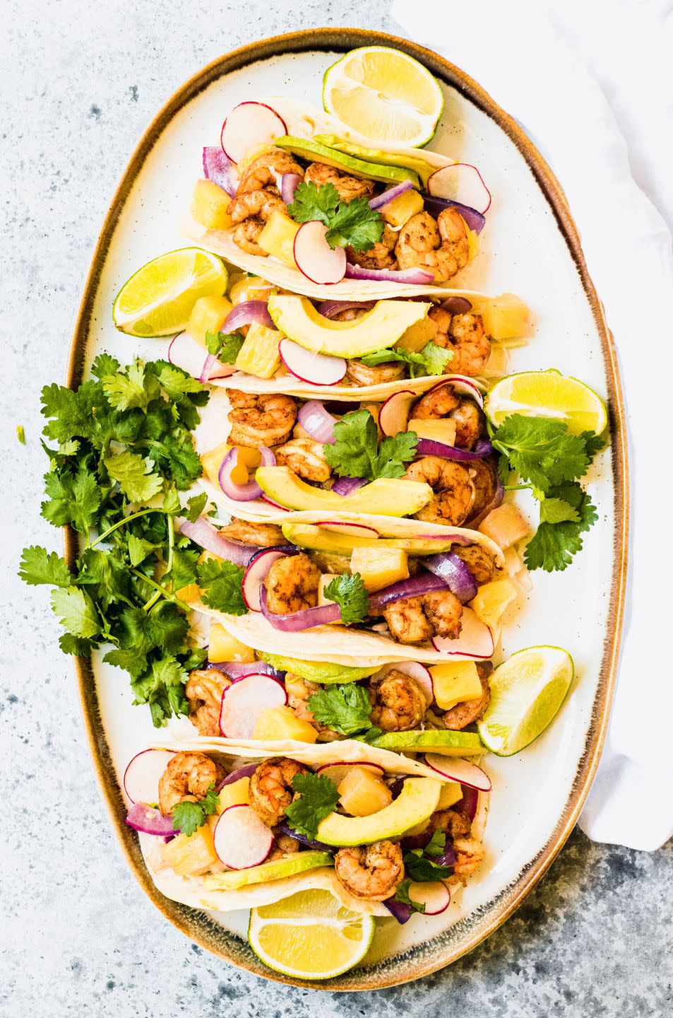 Sheet Pan Pineapple Shrimp Tacos