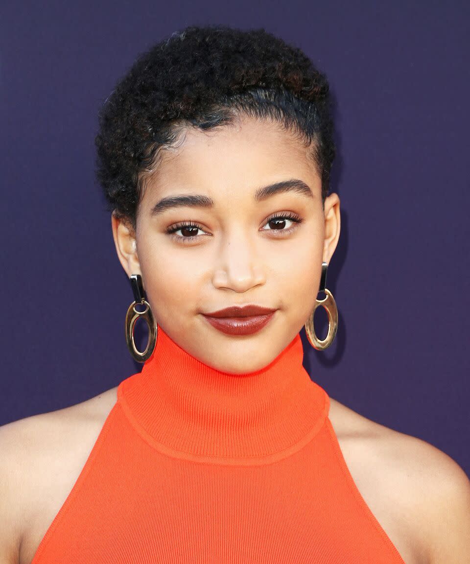 <p><strong>Amandla Stenberg</strong></p><p>Amandla Stenberg is a non-binary actress and singer. They're most well-known as Rue in <em>The Hunger Games</em> and Madeline Whittier in <em>Everything, Everything.</em> In an answer to a fan question on Tumblr in 2016, Stenberg stated that they use they/them pronouns because they don't feel like either a woman or a man. Earlier that year, Stenberg also came out as queer. They have since become a role model for young, queer and gender non-conforming people and have spoken many times <a href="https://www.essence.com/2016/06/02/amandla-stenberg-schools-us-gender-and-sexuality" rel="nofollow noopener" target="_blank" data-ylk="slk:on sexuality, gender, and labels" class="link ">on sexuality, gender, and labels</a>.</p><span class="copyright">Photo: Frederick M. Brown/Getty Images.</span>