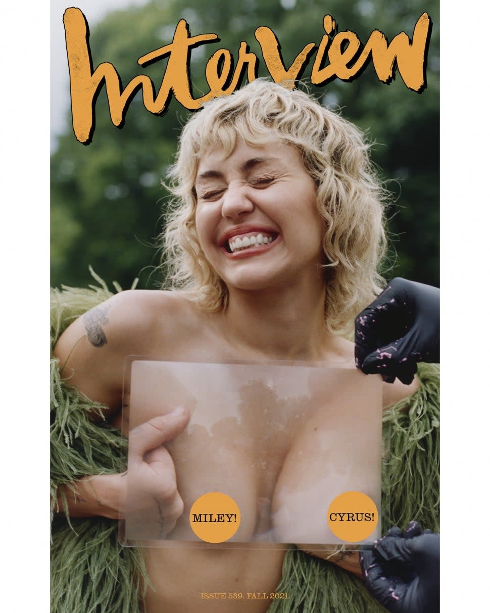 Miley Cyrus poses for 'Interview' magazine