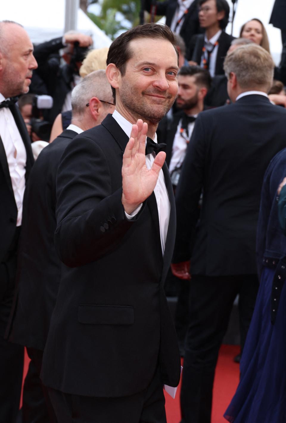 Toni Garrn attends the "Killers Of The Flower Moon" red carpet at the 76th annual Cannes film festival at Palais des Festivals on May 20, 2023 in Cannes, France. 20 May 2023 Pictured: Tobey Maguire. Photo credit: DGP/imageSPACE / MEGA TheMegaAgency.com +1 888 505 6342 (Mega Agency TagID: MEGA984718_033.jpg) [Photo via Mega Agency]