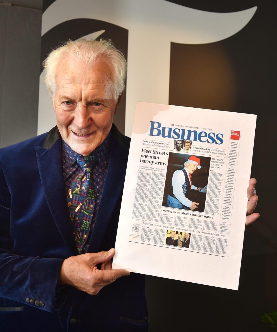 Roland Gribben at a Daily Telegraph event to celebrate his 80th birthday - JULIAN SIMMONDS