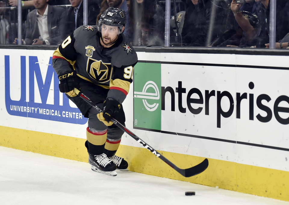 Golden Knights left wing Tomas Tatar should receive a fantasy boost with the relocation to Vegas. (AP Photo/David Becker)