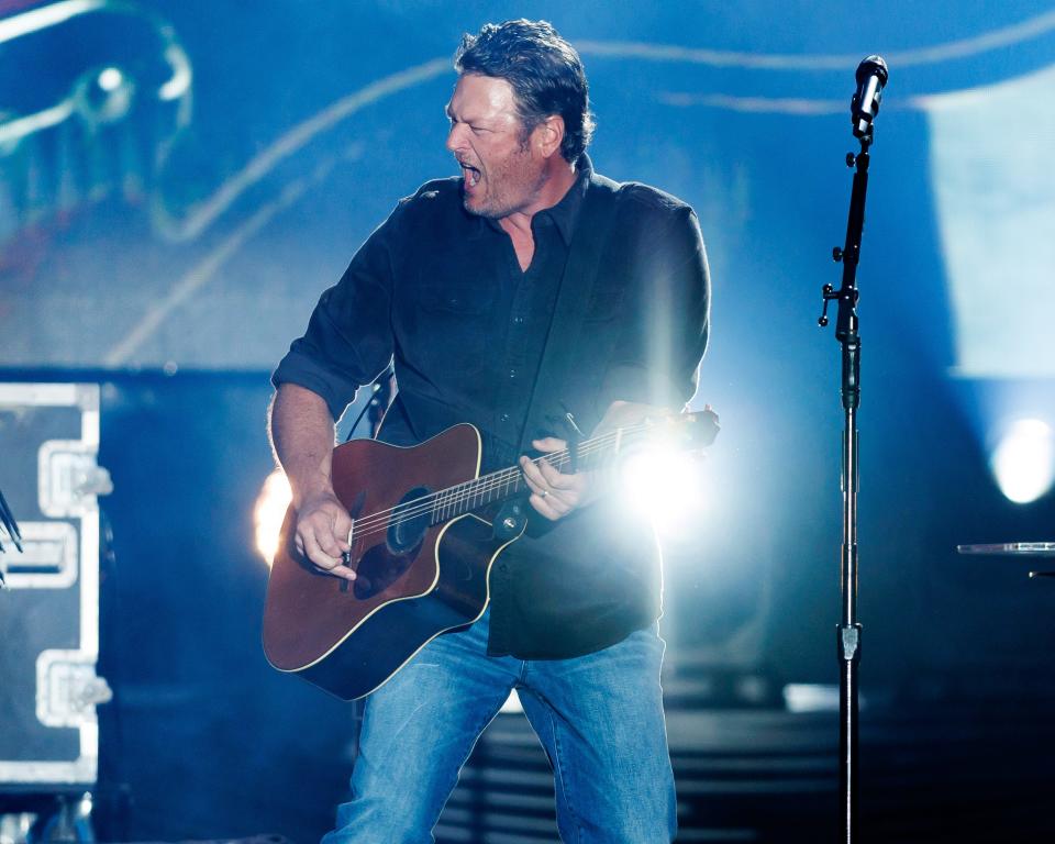 Blake Shelton headlines ‘A Salute to Our Heroes’ at Coachella Crossroads, next to Spotlight 29 Casino, on Nov. 11, 2022, in Coachella, Calif. Shelton was joined by supporting acts Granger Smith and MacKenzie Porter.