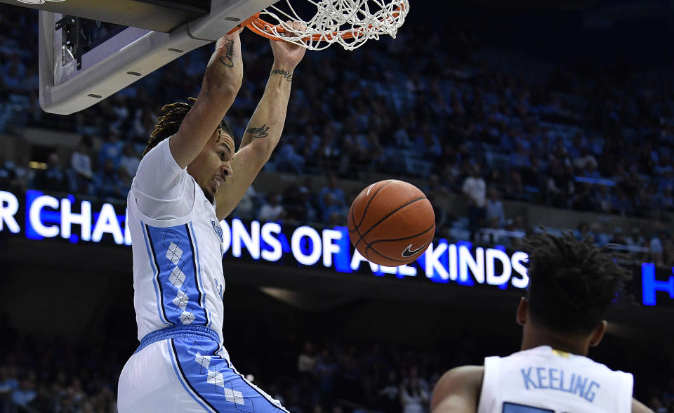 Cole Anthony, the son of former NBA player Greg Anthony, is a potential No. 1 pick in the 2020 NBA draft. (Grant Halverson/Getty Images)